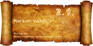 Markon Valér névjegykártya